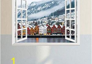 Fake Window Wall Mural Amazon Fashion Wall Sticker Winter View Of Bruges