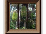 Fake Window Wall Mural Fake Window View Tropical Trees Mural Wall Mural Wall