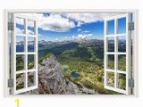 Fake Window Wall Mural Minipoco 3d Full Colour High Definition Nature Scenery False Faux Window Frame Wall Sticker Wallpaper Wall Decals 56x89cm K