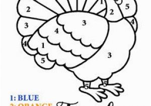 Fall Coloring Pages for Prek Color by Number Thanksgiving Turkey
