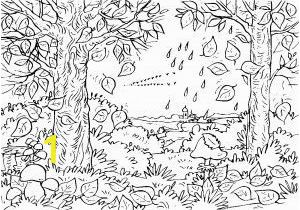 Fall themed Coloring Pages Autumn forest Coloring Book â