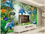 Fantasy Art Wall Murals 3d Wallpaper Custom Murals Wallpapers 3d Fantasy Underwater World Dolphin Mural Beautiful Tv Background Wall Decoration Painting Wallpaper