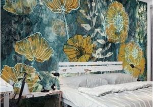 Fantasy Art Wall Murals Fantasy Fresh Blue Background Abstract Floral Pattern Gesang