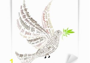 Fantasy forest Wall Mural Brown Dove with the Word "peace" In All Languages Wall Mural • Pixers We Live to Change