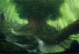 Fantasy forest Wall Mural Giant Tree Waterfall