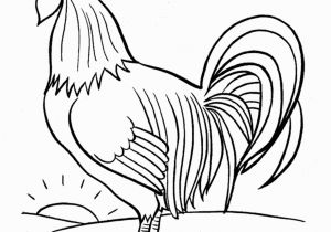Farm Animal Coloring Pages for Adults Rooster Crowing In the Morning Farm Animal S0824 Coloring