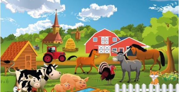 Farm Animal Wall Murals Fototapete Farm Bauernhof 1845 Cm X 50 Cm 7 Tlg Hazelwood