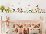 Farm Animal Wall Murals J458 Farm Animals Cow Horse Kids Wall Stickers Bedroom Girls