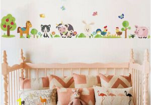 Farm Animal Wall Murals J458 Farm Animals Cow Horse Kids Wall Stickers Bedroom Girls