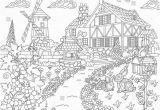 Farm House Coloring Pages Coloring Book Page Of Rural Landscape Farm House Windmill