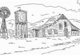 Farm House Coloring Pages Custom Barn Drawing House Landscape Farm Gift for Parents