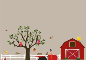 Farm theme Wall Mural Custom Listing Vinyl Wall Decals Farm Set Tree by