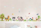 Farm theme Wall Mural Lovely Animals Farm Wall Stickers for Home Decoration Kids Room Bedroom Cow Horse Pig Chicken Mural Art Pvc Wall Decals Tree Wall Stickers Tree Wall