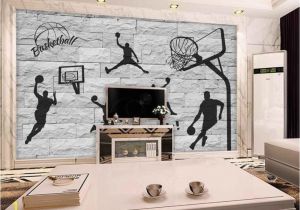 Fast and Furious Wall Mural Beibehang 3d Brick Wall Hand Painted Basketball Element Wallpaper