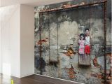 Faux Stone Wall Murals Swing Set Street Art Wall Mural Decal In 2019