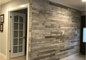 Faux Wood Wall Mural 3" Reclaimed Peel and Stick solid Wood Wall Paneling