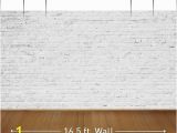 Faux Wood Wall Mural White Washed Brick Wall Mural