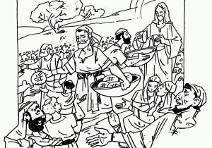 Feeding Of the 5000 Coloring Page Coloring Jesus Feeding the 5000 Coloring Home
