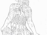 Female Tattoo Coloring Pages Girl with the Peacock Tattoo by Sanieaviantart Free