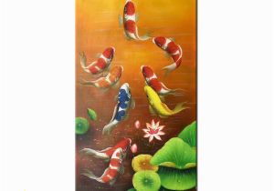 Feng Shui Wall Murals 2019 Hand Painted Modern Canvas Feng Shui Zen Abstract Wall Art Koi Fish Animal Oil Painting China S Wind asian Home Decoration Multi Sizes Afs03 From