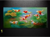 Feng Shui Wall Murals 2019 Huge Modern Abstract Oil Painting Feng Shui Fish Koi Canvas Wall Art Pure Hand Painted China Wind Koi Art Bedroom Home Decoration Bdf055 From
