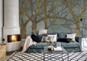 Feng Shui Wall Murals Elemente Metall & Wasser Tapete Golden Day Turquoise Von