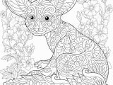 Fennec Fox Coloring Page Coloring Page Fennec Fox and Mallow Flowers Freehand Sketch