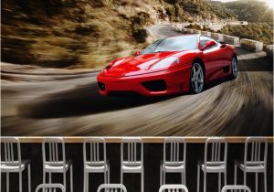 Ferrari Wall Mural Custom 3d Wallpaper Stereo City Night View Sports Car Murals