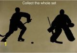 Field Hockey Wall Murals Custom Vinyl Decal 3ft Tall Goalie and forward Item 221 222