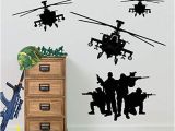 Fighter Jet Wall Mural Army Helicopter Military sol Rs Apache Swat Wall Decorations Window Stickers Wall Decor Wall Stickers Wall Art Wall Decals Stickers Wall Decal