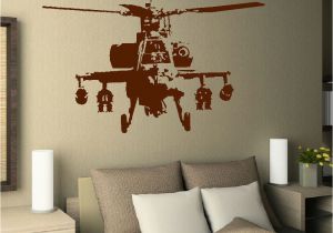 Fighter Jet Wall Mural Behang Gereedschap Access Army Helicopter Art