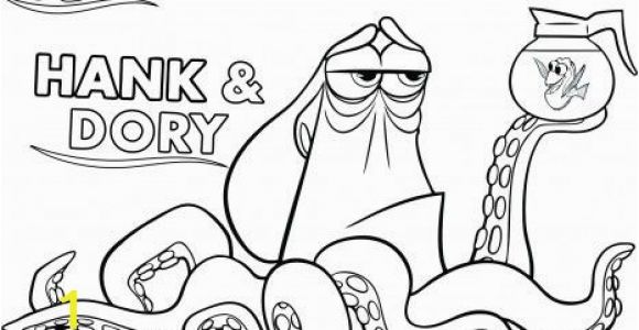 Finding Dory Characters Coloring Pages Print Out Cartoon Finding Dory Hank Coloring Page for Kidsee