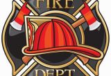 Fire Station Wall Mural Fire Department or Firefighters Maltese Cross Symbol Vinyl Wall