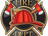 Fire Station Wall Mural Fire Department or Firefighters Maltese Cross Symbol Vinyl Wall