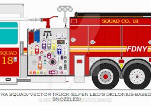Fire Truck Mural 2015 Ferrara Ultra Fdny Squad 18 Vector Truck by O530fn94xwb