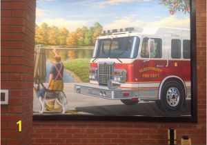 Fire Truck Mural Custom Mural Of the Glastonbury Fire Department Picture Of
