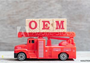 Fire Truck Mural for Wall & Art Print Red Fire Truck Hold Letter Block In Word