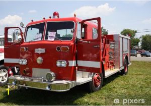 Fire Truck Mural for Wall Antique Truck Wall Mural Vinyl