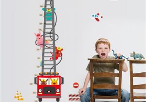 Fire Truck Mural for Wall Visit to Buy] Fire Truck Aerial Ladder Height Measurement