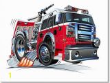 Fire Truck Mural Free Art Print Of Cartoon Fire Truck