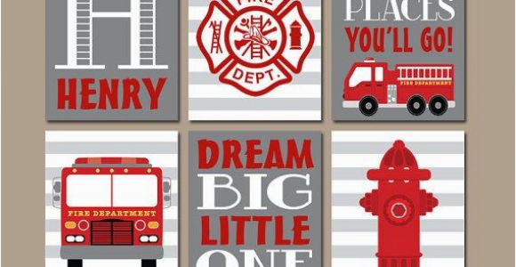 Fire Truck Wall Murals Fire Truck Wall Art Fire Truck Decor Canvas or Prints