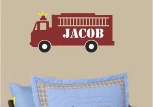 Fire Truck Wall Murals Fire Truck Wall Decal Boys Name Wall Decal Personalized Name