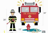 Fire Truck Wall Murals Fireman with Fire Truck & Fire Hydrant Vinyl Wall Decals Children S Room or Playroom Wall Sticker