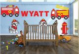 Fire Truck Wall Murals Firetruck Wall Decal Personalized for Baby Nursery Wall