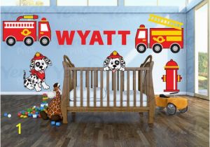 Fire Truck Wall Murals Firetruck Wall Decal Personalized for Baby Nursery Wall