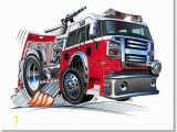 Fire Truck Wall Murals Free Art Print Of Cartoon Fire Truck