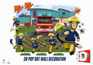 Fireman Sam Wall Mural Fireman Sam 3d Pop Out Wall Decoration Paper Card Multi Colour