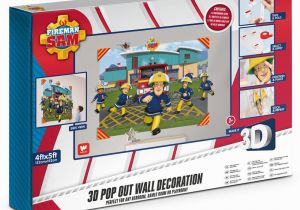 Fireman Sam Wall Mural Fireman Sam 3d Pop Out Wall Decoration Paper Card Multi Colour