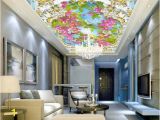 Floor to Ceiling Wall Murals 3d Ceiling Murals Wallpaper Custom European Luxury Flowers Green Leaves Living Room Home Decor 3d Wall Murals for Walls 3 D High Wallpaper Hd