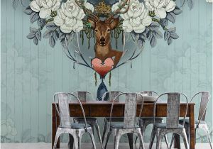 Floral Wall Murals Canada Vintage American Style Flower Deer 3d Murals Wallpaper for sofa Backgroud Custom 3d Wall Murals Removable Canada 2019 From Fumei66 Cad $40 22